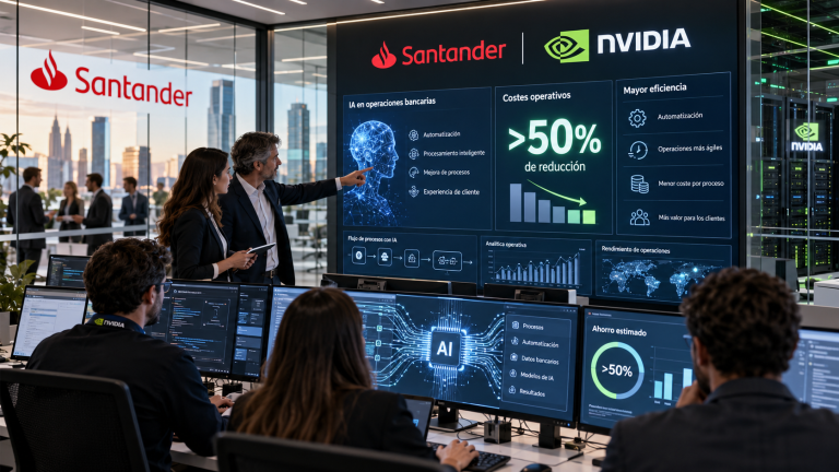 santander y nvidia desarrollan soluciones de inteligencia artificial que reducen los costes bancarios más de un 50%